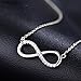Serend Infinity Necklace Lucky Number 8 Pendant Link Chain Silver/White,Valentines Day Gifts