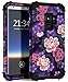 Hocase Galaxy S9 Case, SM-G960 Case, Heavy Duty Shockproof Protection Hard Plastic+Soft Silicone Rubber Hybrid Dual Layer Protective Phone Case for Samsung Galaxy S9 2018 - Violet Flowers