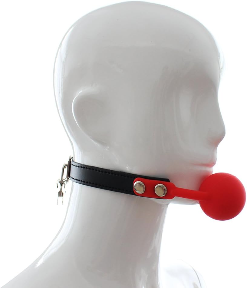 Leather Belt Straps Silicon Mouth Ball Open Breathable for Men Woman