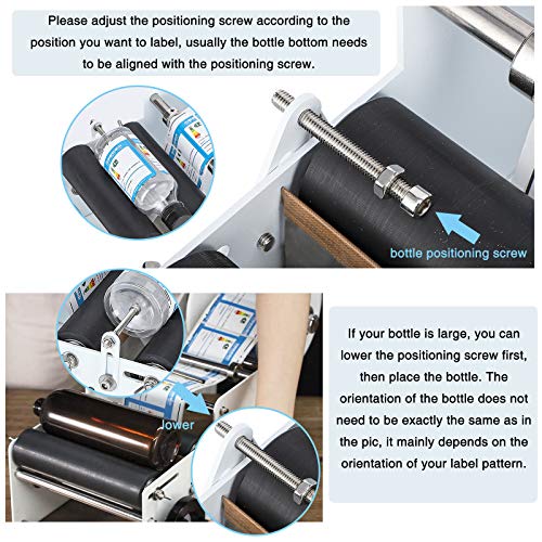 Hanchen Manual Round Bottle Labeling Machine Adjustable Labeler Label Applicator Machine 15 20pcs Min Mt 30 For Width 10 110mm Length 10 300mm Label - Manual label applicator machine