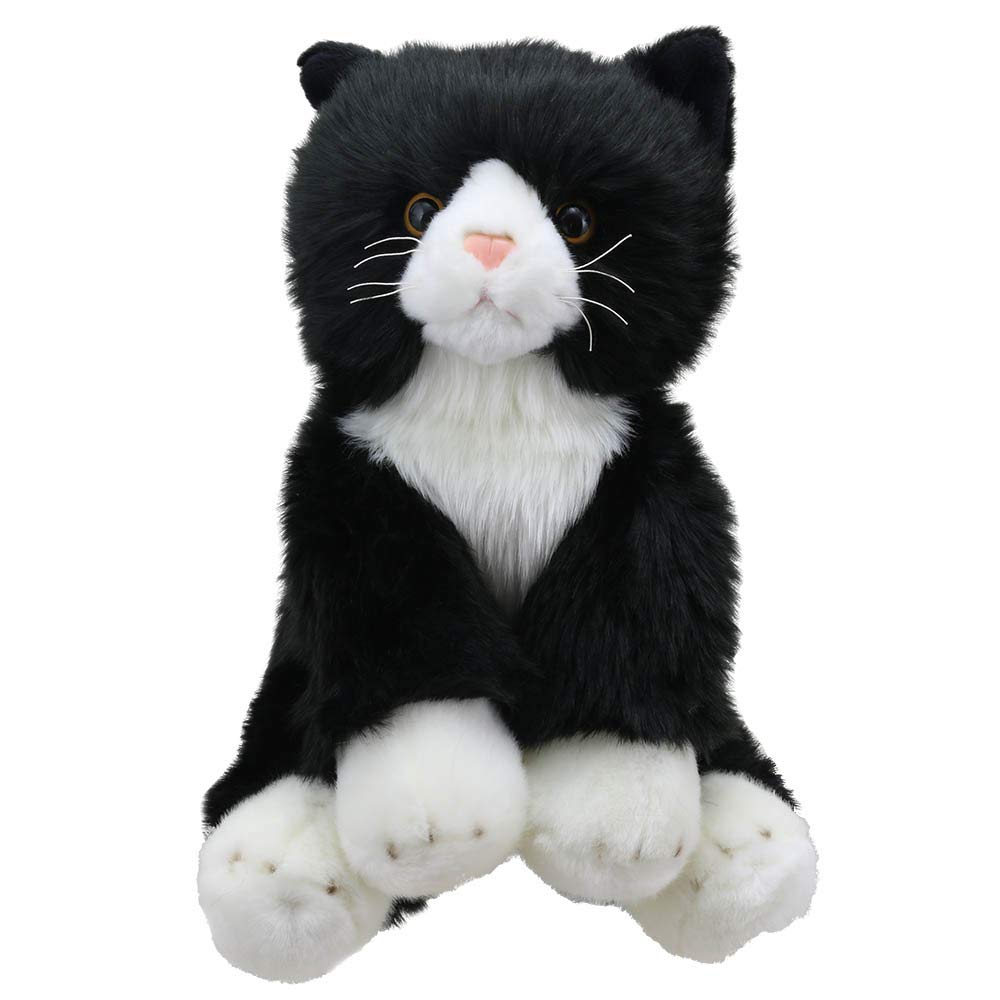 Wilberry Cat Soft Toy – Stuffed Animal for Children, Toddlers, and Kids – Cute Cuddly Black and White Plushie Pet – Adorable Stuffy Plush Toy for Girls and Boys for Play