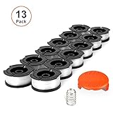 V VONTOX Line String Trimmer Replacement Spool, Suitable for Black+Decker String Trimmer, 14 Pack (12/30ft 0.065 Inch Replacement Line Spool, 1 Trimmer Cap Cover and 1 Spring).