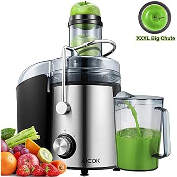 AICOK Juicer Extractor 1000W Centrifugal Juicer Machines Ultra Fast Extract Various Fruit and Vegetable Juice, 75MM Large Feed Chute Easy Clean Juicer with 2 Speed Control,Anti-drip, BPA Free