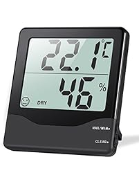 ORIA Hygrometer Thermometer, Indoor Temperature and Humidity Monitor with Large LCD Screen, MIN/ MAX Records, Comfort Indicators and ℃/℉ Switch