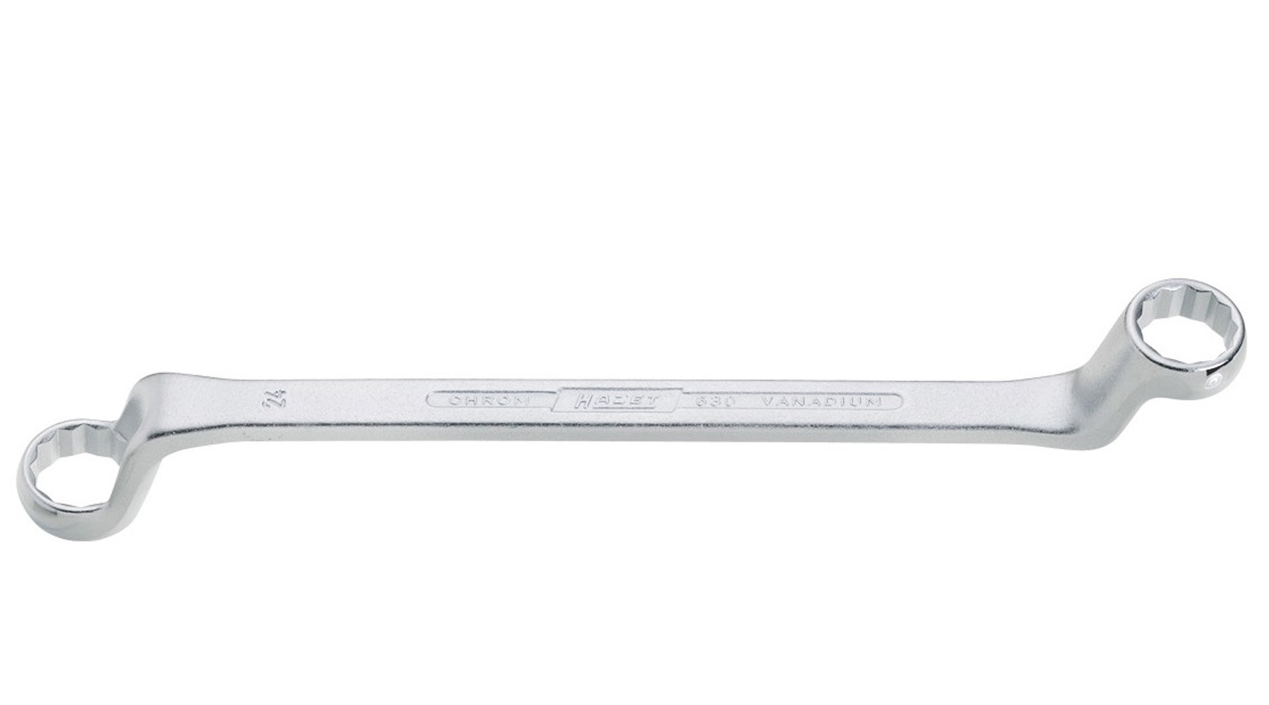 HAZET 630-10X11 200 mm 12-Point Profile Polished Head Double Box-End Wrench - Chrome-Plated