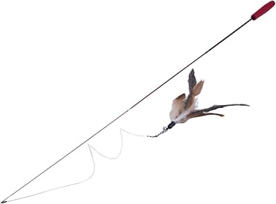 Petface Retractable Feather and Bell Wand Cat Teaser Toy 31cm-84cm