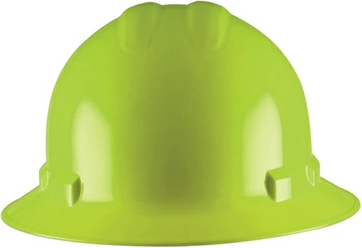 lime green full brim hard hat