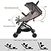 Amzdeal Airplane Lightweight Stroller with Pull Rod Umbrella Stroller One-hand Fold Design Baby Infant Travel Stroller - Black