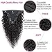 Rolisy Curly Clip in Human Hair Extensions Real Soft Thick 8A Grade Human Hair for Women Curly Hair Clip ins,Natural Black Color,10 Pcs,120 Gram (16 INCH, Water Wave)