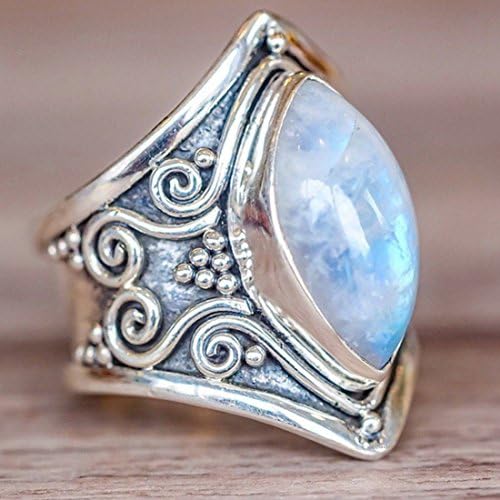 Minamaisara Vintage Silver Big Moonstone Stone Ring for Women Fashion Bohemian Boho Jewelry 2018 New Hot (8)