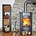 Tangkula Fireplace Set 5 Piece Rustic Heavy Duty Compact Wrought Iron Fire Place Tool Set with Base, Hearth Tool, 25.5