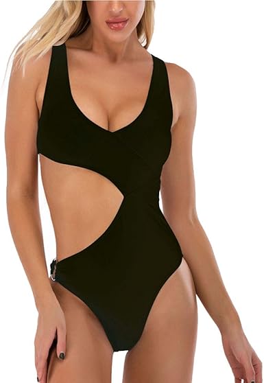 black cut out swimming costume