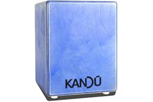 KANDU WOOD 'N' GROOVE Kandu - Traveler Compact Size Cajon Boxwith Snare and Bass Tone - Birch Wood Mini Cajon Drum for Superior Sound (Blue)