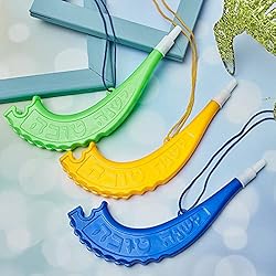 8 Pieces Plastic Shofar Horn Colorful Rosh Hashanah