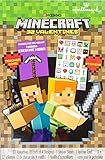 Valentines Day Classroom Exchange Gift | Minecraft 32 Valentines Includes Teacher Card & Stickers | 8 Each of 4 Designs | Kids DIY DayCare Homeschooling Sunday School