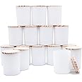 SHOWIN Thick Candle Jars for Making Candles 16 Pcs, 7 OZ Empty Jars with Wood Lids for Candle Making, Sample Container, Matte White