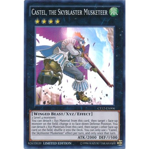 Yu-Gi-Oh! - Castel, the Skyblaster Musketeer (CT12-EN006) - 2015 Mega-Tin Exclusives - Limited Edition - Super Rare