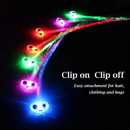 image for Yinarts 6pcs Rainbow Colors LED Lights Hair, Light up Toys Flashing Ha