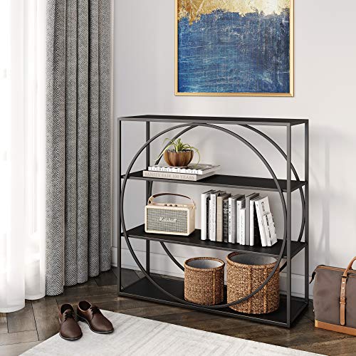 Nathan James Echo Modern 4Shelf Bookcase, Unique Bookshelf with a