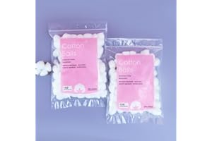 Pure Cotton Balls, Applicable to Facial Cleaning, Nail Polish, Makeup, and Home First Aid (200 Count,2 Bag)