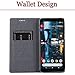 Google Pixel 2 XL Case, PU Leather Slim Flip Wallet Card Slots Cover Kickstand Feature and TPU Bumper Full Body Protection for Pixel 2 XL (Gary)