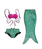 Newland Girl's 3 Pcs Mermaid Tail Swimwear Swimsuit Bikini Bathing Suit