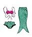 Newland Girl's 3 Pcs Mermaid Tail Swimwear Swimsuit Bikini Bathing Suit Style,Style #1,100CM(2-3Y)-Size S