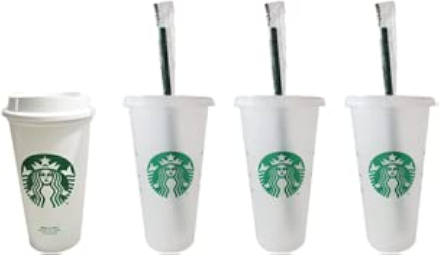 Starbucks Reusable Set: 1 - 16oz Hot Cup and 3 - 24oz Cold Cups