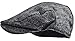 Wonderful Fashion Men's Herringbone Wool Tweed Newsboy Ivy Cabbie Driving Hat (Gray Herringbone)