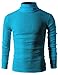 H2H Mens Slim Fit Basic Ribbed Thermal Turtleneck Pullover Sweaters