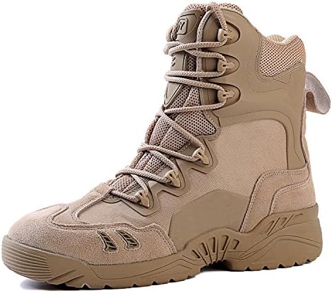 RAINSTAR Men's Desert Jungle Boots Military Combat Tactical Boot Duty Work Shoe Khaki 12