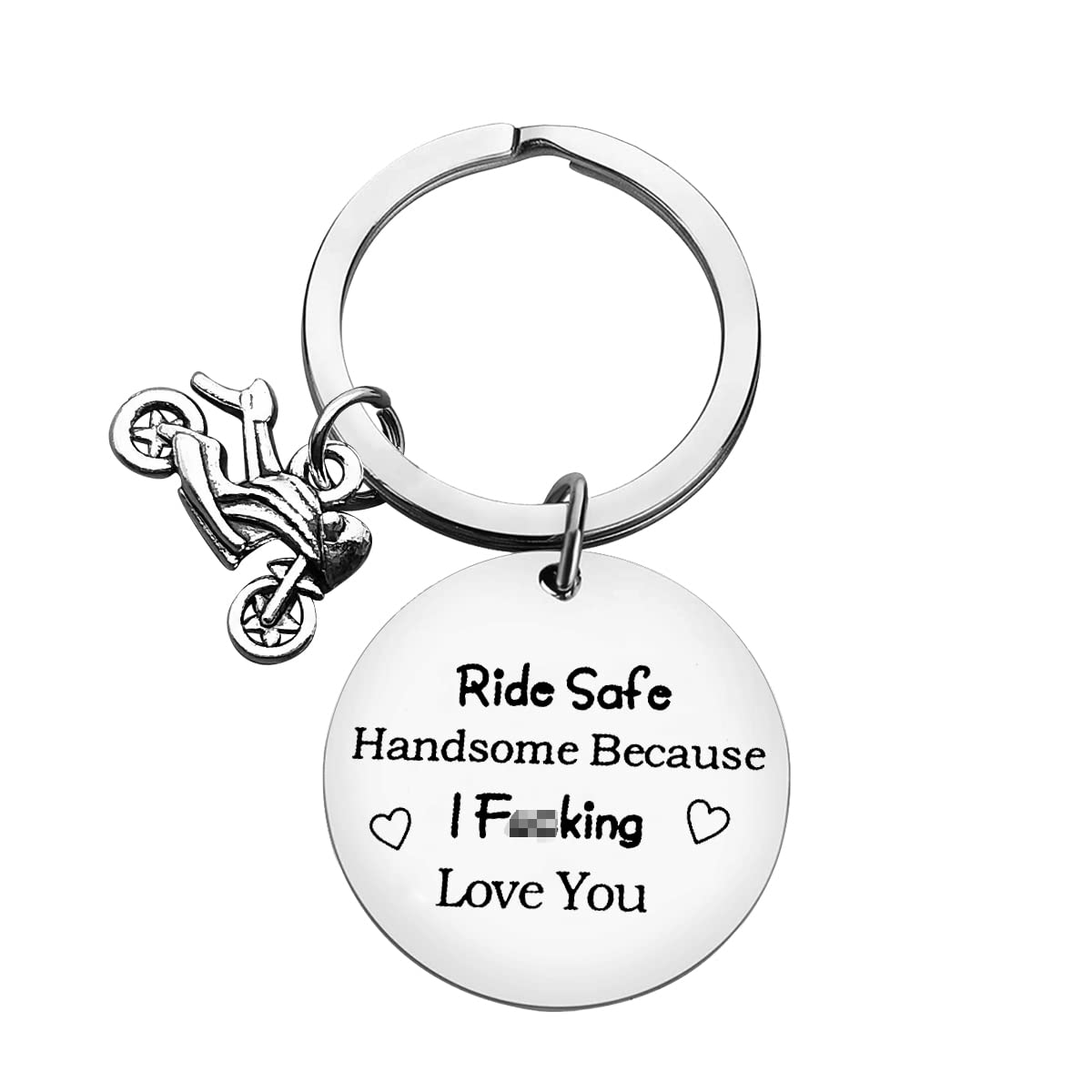 Biker Gift Ride Safe Keyring Ride Safe Handsome Because I Love You Keyring Motorcycle Keychain Biker Gift for Boyfriend Husband Couple Keychain Trucker Gift Christmas Birthday Gift Key Chain for Men