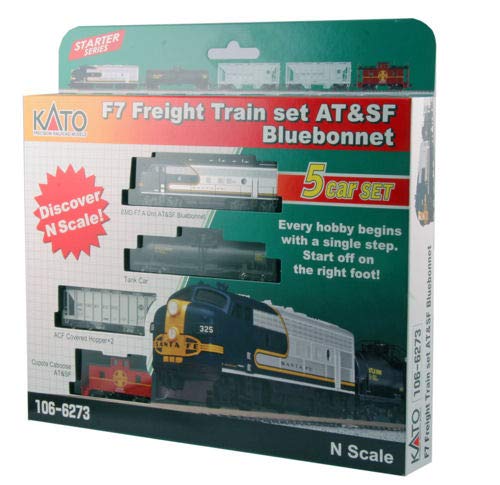 N F7 Freight Train Set Santa Fe Bluebonnet 5-Unit Set