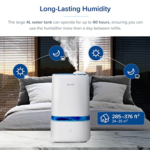 LEVOIT 4L Humidifiers for Bedroom Large Room & Essential Oil Diffuser