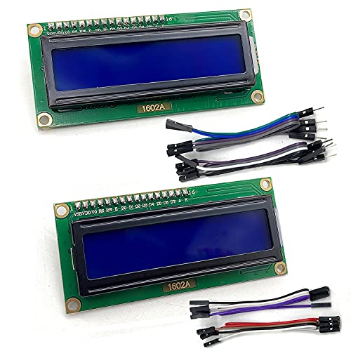 2-Pack I2C 1602 LCD Display Module, iUniker 16X2 Character Serial Blue ...