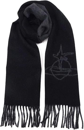 Amazon マフラー レディース ブランド メンズ ヴィヴィアンウエストウッド マフラー N1 ブラック ダークグレー 並行輸入品 マフラー 通販