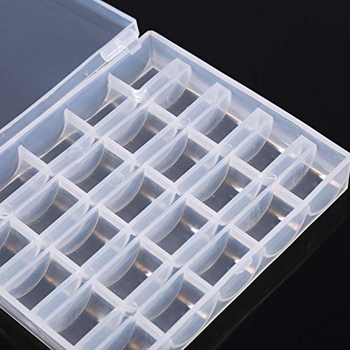 Bobbin Box Organizer, 1pc Plastic Sewing Machine Bobbins Box Empty Bobbins Case Sewing Machine Bobbin Organizer Storage Clear Box for 25 Spools