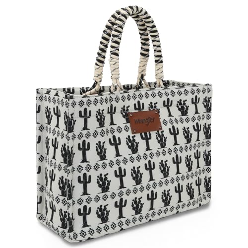 Montana West Wrangler Tote Bag Western Satchel Bags for Women with Braided Rope Handles