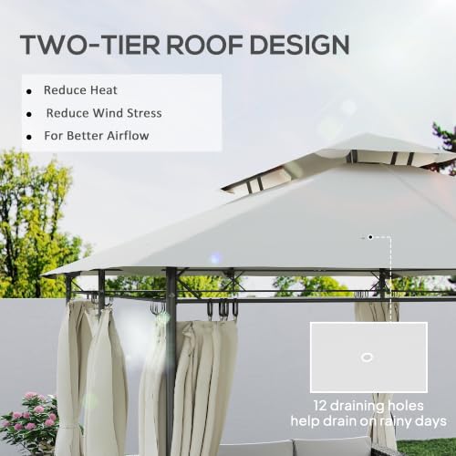 Outsunny 10x13 Patio Gazebo Review: Double Roof Outdoor Shelter with Removable Curtains image 20