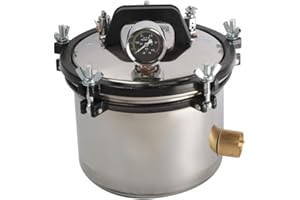 FENCIA Portable Lab Steam Autoclave Ster𝒊l𝒊zer Stainless Steel High Pressure Steam Cleaning Machine 8L/8.4qt