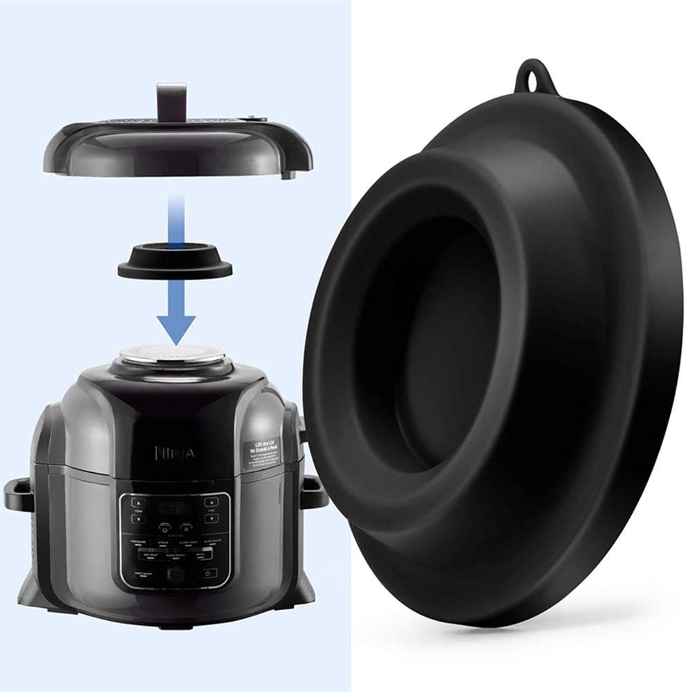 VANUODA 2020 Updated Pot Lid Rest Stand - Multi Cooker Silicone Lid Holder Accessories Compatible with Ninja Foodi Pressure Cooker and Air Fryer 5 Qt, 6.5 Quart (Black)
