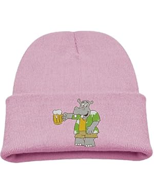 Hippo Love Beer Kid's Hats Winter Funny Soft Knit Beanie Cap, Unisex