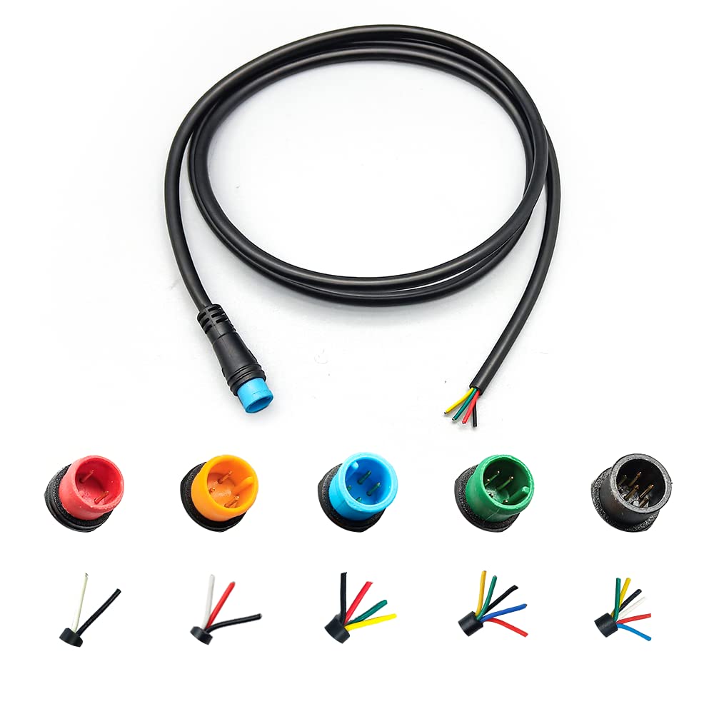 HUDAMZKY Ebike Cable Extension - Female/Male 2/3/4/5/6 Pin Connector for Electric Bicycle Display, Throttle, PAS - Waterproof Plug - 4Pin Male