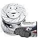 PowerSport Front Brakes and Rotors Kit |Front Brake Pads| Brake Rotors and Pads| Ceramic Brake Pads and Rotors |fits 2007-2010 INFINITI QX56, 2007-2015 Nissan Armada, 2007-2020 Nissan Titan