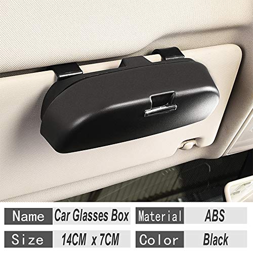 HOLDCY Car Glasses Holder Sun Visor Clip - Eye Sunglasses Storage Holder Box - Automotive Accessories ABS 1Pcs Apply to All Car Models (Black)