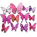 24 PCS PVC 3D Butterfly Fridge Magnets Refrigerator Magnets Wall Stickers with Magnet for Wall Decor Art Decor Crafts Home Party Decoration (Bule & Purple)