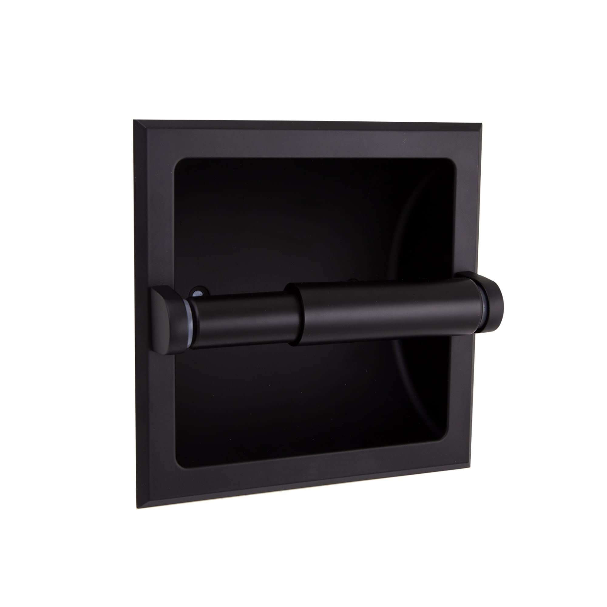 Design House Millbridge Bath Accessories, Recessed Toilet Paper Holder, Matte Black