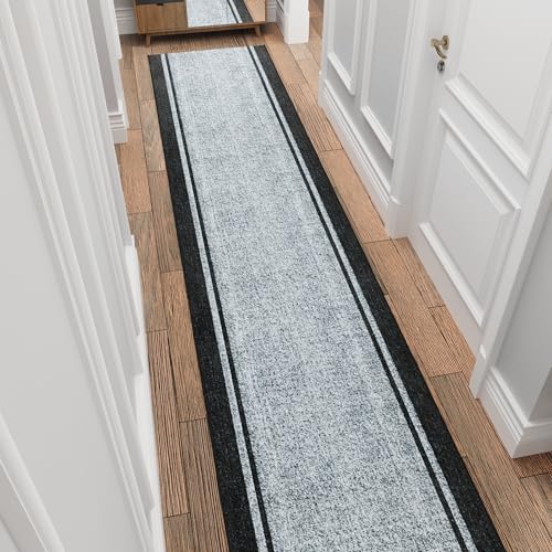 Ottomanson Hallway Runner Rug 2'7" x 14' – Soft Non-Slip Rug, Low Pile Carpet f…