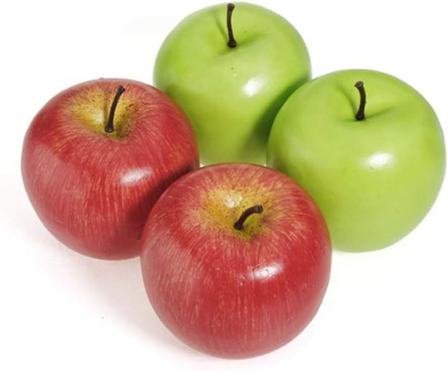 TrifyCore Artificial Red Apple Decoration Large Simulation Red Apple Plastic Fruit Family Party Decoration 4Pcs