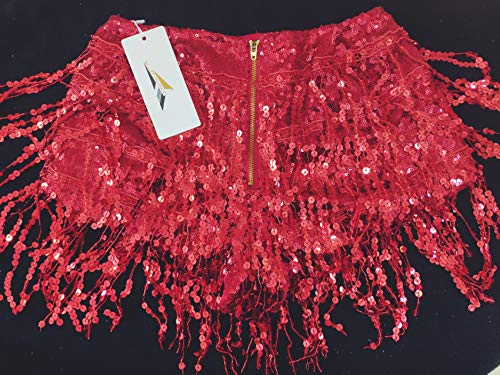 Yollmart Women's Sequins Tassel Skirts 